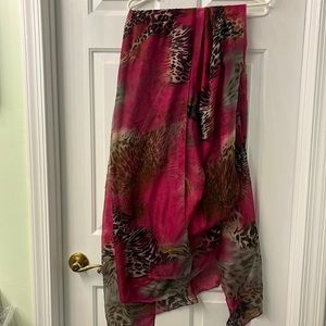 Leopard print wide scarf or beach wrap